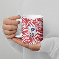 Custom Soccer 2026 USA Ceramic Mug Red Star Stylized
