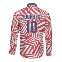 Custom Soccer 2026 USA Long Sleeve Button Shirt Red Star Stylized