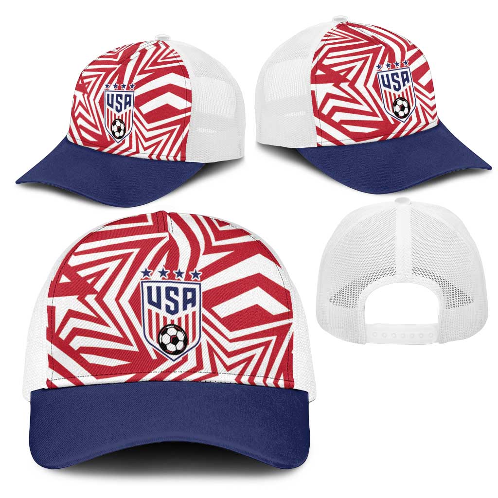 Soccer 2026 USA Mesh Trucker Cap Red Star Stylized