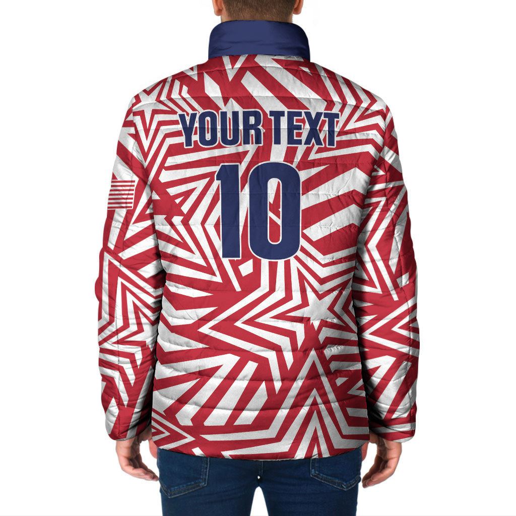 Custom Soccer 2026 USA Padded Jacket Red Star Stylized