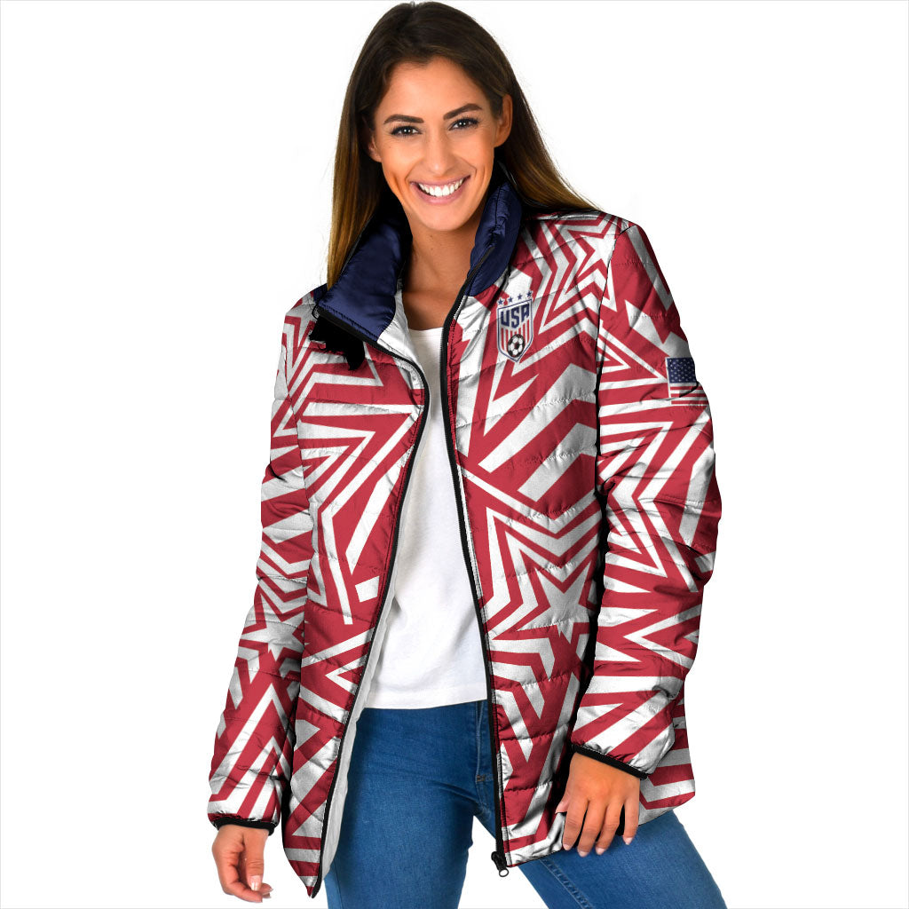 Custom Soccer 2026 USA Padded Jacket Red Star Stylized