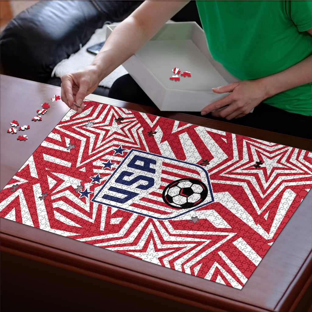 Soccer 2026 USA Puzzle Red Star Stylized