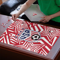 Soccer 2026 USA Puzzle Red Star Stylized