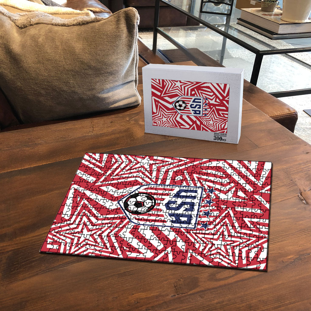 Soccer 2026 USA Puzzle Red Star Stylized