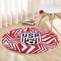 Soccer 2026 USA Round Carpet Red Star Stylized