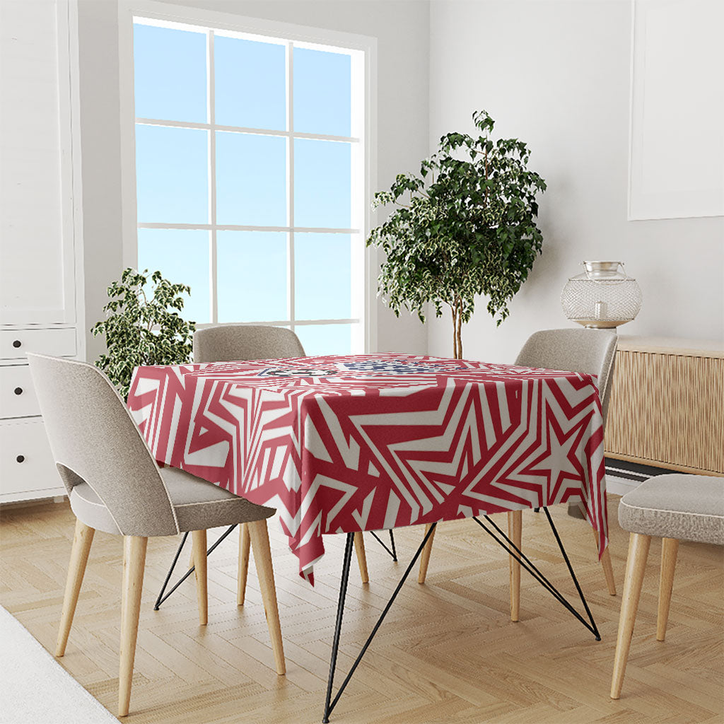 Soccer 2026 USA Tablecloth Red Star Stylized