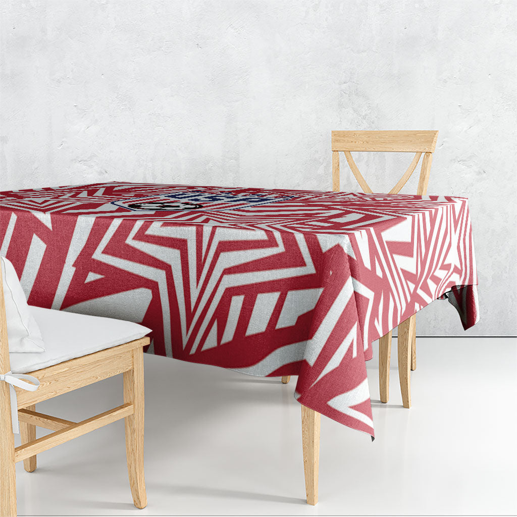 Soccer 2026 USA Tablecloth Red Star Stylized