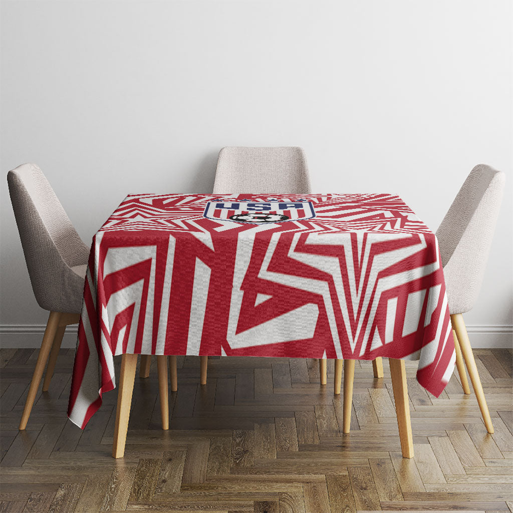Soccer 2026 USA Tablecloth Red Star Stylized