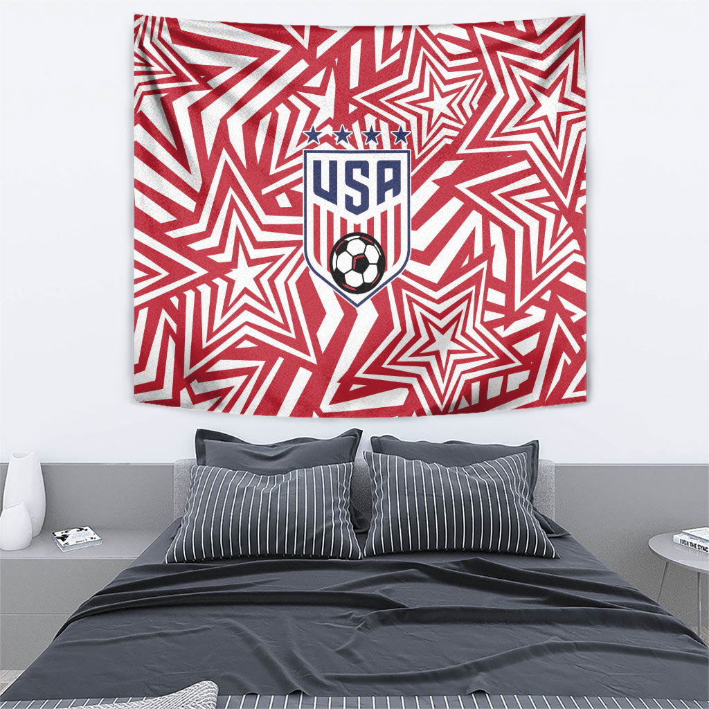 Soccer 2026 USA Tapestry Red Star Stylized