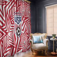 Soccer 2026 USA Window Curtain Red Star Stylized