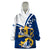 Finland Wearable Blanket Hoodie Suomi Lion With Lily of the Valley - Wonder Print Shop