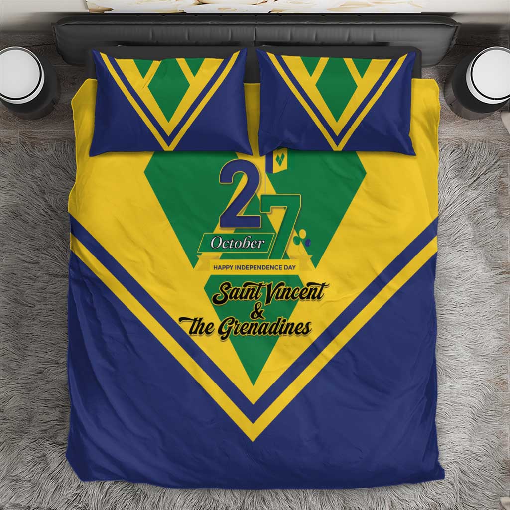 Saint Vincent and the Grenadines Independence Day Bedding Set Simple Style - Wonder Print Shop