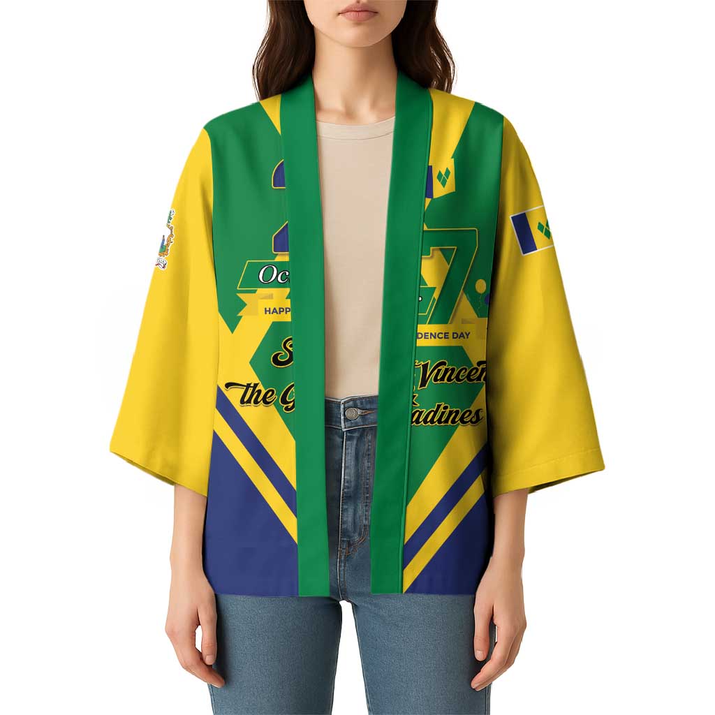 Saint Vincent and the Grenadines Independence Day Kimono Simple Style - Wonder Print Shop