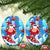 Hawaii Christmas Ceramic Ornament Santa Claus Surfing Kakau Tropical Style - Wonder Print Shop