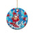 Hawaii Christmas Ceramic Ornament Santa Claus Surfing Kakau Tropical Style - Wonder Print Shop