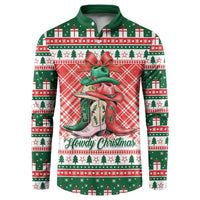 Personalized Cowgirl Boots Howdy Christmas Button Sweatshirt Western Christmas - Wonder Print Shop