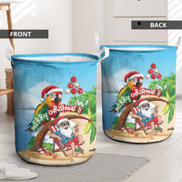 Hawaii Santa Parrot Christmas Laundry Basket Summer Vibe - Wonder Print Shop