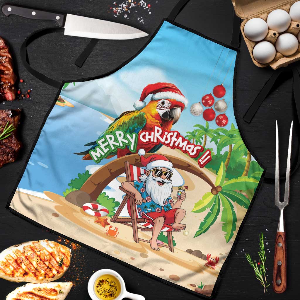 Hawaii Santa Parrot Christmas Apron Summer Vibe - undefined