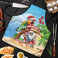 Hawaii Santa Parrot Christmas Apron Summer Vibe - undefined