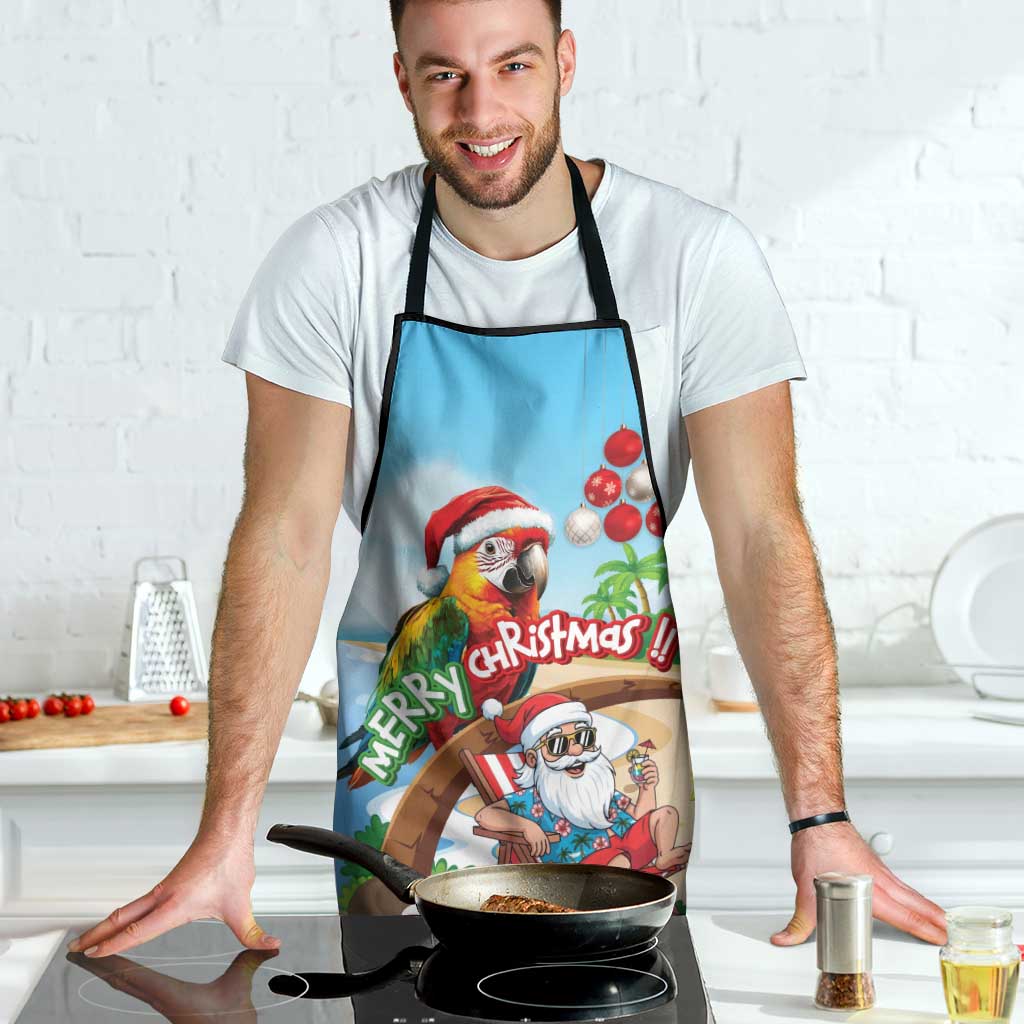 Hawaii Santa Parrot Christmas Apron Summer Vibe - undefined