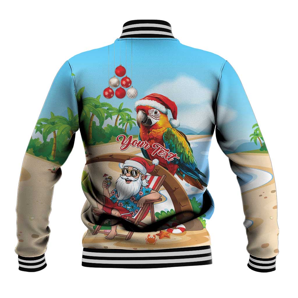 Personalized Hawaii Santa Parrot Christmas Baseball Jacket Summer Vibe - Wonder Print Shop