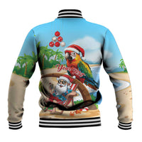 Personalized Hawaii Santa Parrot Christmas Baseball Jacket Summer Vibe - Wonder Print Shop
