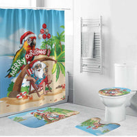 Hawaii Santa Parrot Christmas Bathroom Set Summer Vibe - Wonder Print Shop