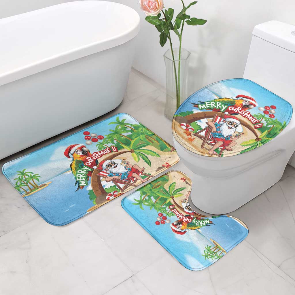 Hawaii Santa Parrot Christmas Bathroom Set Summer Vibe - Wonder Print Shop