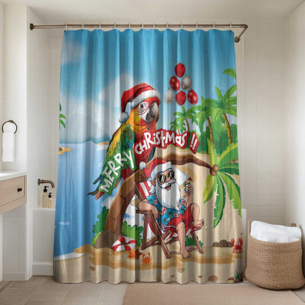 Hawaii Santa Parrot Christmas Bathroom Set Summer Vibe - Wonder Print Shop