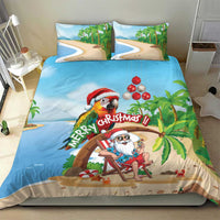 Hawaii Santa Parrot Christmas Bedding Set Summer Vibe - Wonder Print Shop