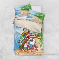 Hawaii Santa Parrot Christmas Bedding Set Summer Vibe - Wonder Print Shop