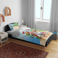 Hawaii Santa Parrot Christmas Bedding Set Summer Vibe - Wonder Print Shop