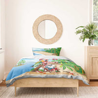 Hawaii Santa Parrot Christmas Bedding Set Summer Vibe - Wonder Print Shop