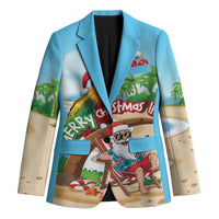 Personalized Hawaii Santa Parrot Christmas Blazer Summer Vibe - Wonder Print Shop