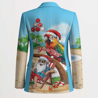 Personalized Hawaii Santa Parrot Christmas Blazer Summer Vibe - Wonder Print Shop