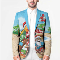 Personalized Hawaii Santa Parrot Christmas Blazer Summer Vibe - Wonder Print Shop