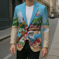 Personalized Hawaii Santa Parrot Christmas Blazer Summer Vibe - Wonder Print Shop