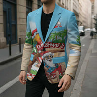 Personalized Hawaii Santa Parrot Christmas Blazer Summer Vibe - Wonder Print Shop