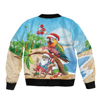 Personalized Hawaii Santa Parrot Christmas Bomber Jacket Summer Vibe - Wonder Print Shop