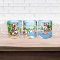 Personalized Hawaii Santa Parrot Christmas Ceramic Mug Summer Vibe - Wonder Print Shop