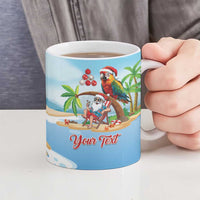 Personalized Hawaii Santa Parrot Christmas Ceramic Mug Summer Vibe - Wonder Print Shop
