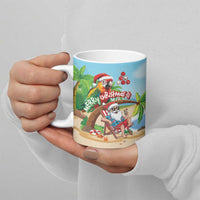 Personalized Hawaii Santa Parrot Christmas Ceramic Mug Summer Vibe - Wonder Print Shop