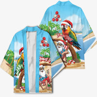 Personalized Hawaii Santa Parrot Christmas Kimono Summer Vibe - Wonder Print Shop