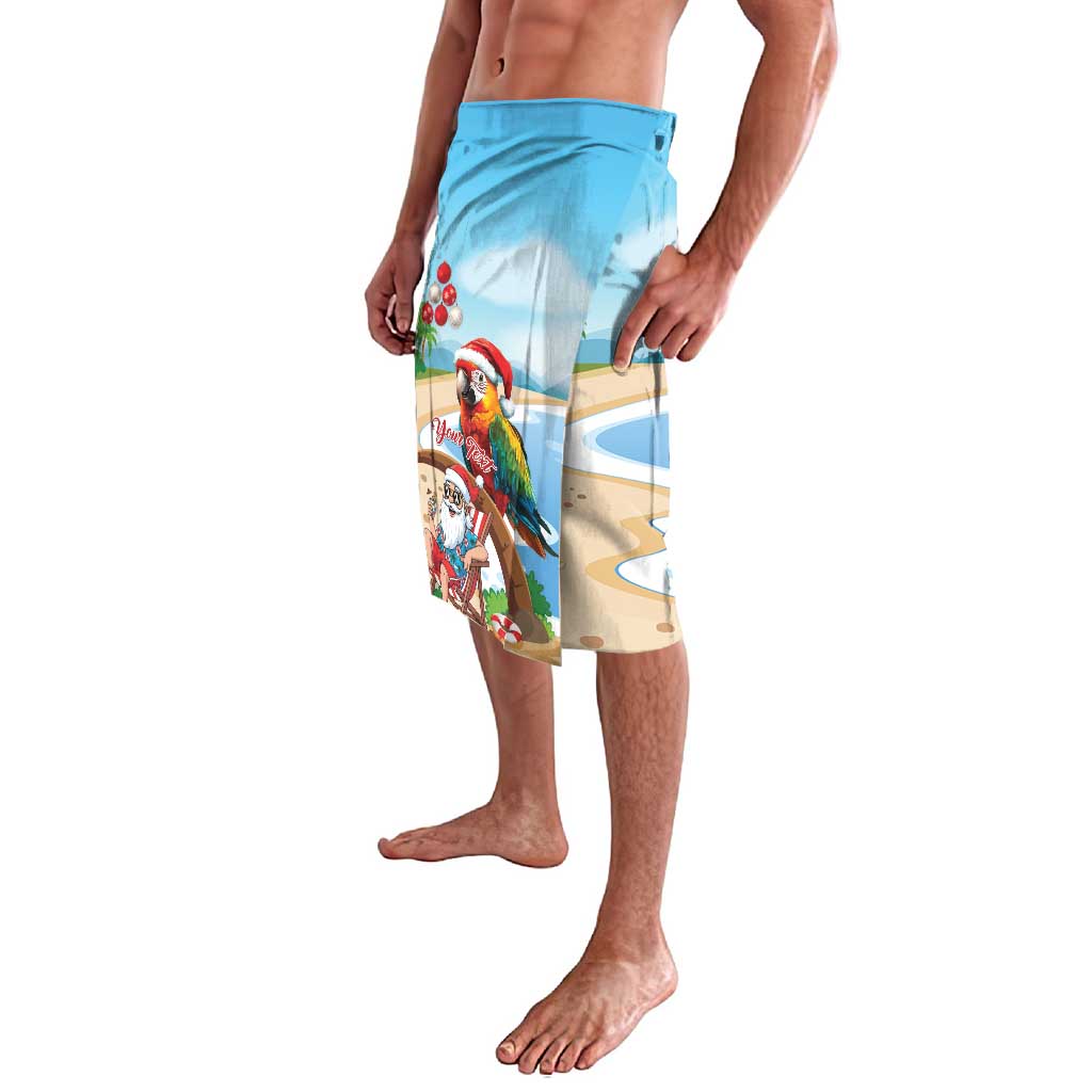 Personalized Hawaii Santa Parrot Christmas Lavalava Summer Vibe - Wonder Print Shop