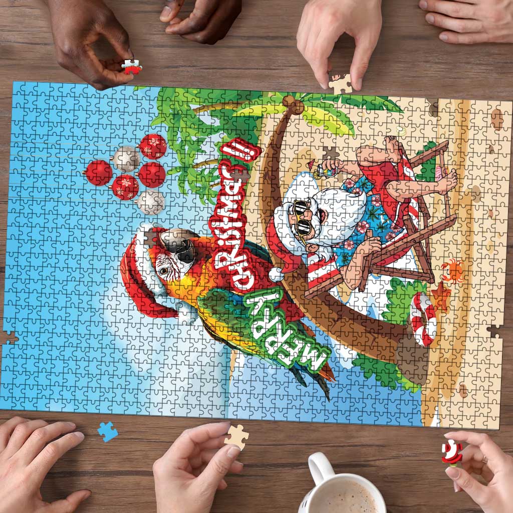 Hawaii Santa Parrot Christmas Puzzle Summer Vibe - Wonder Print Shop