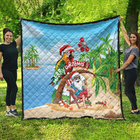 Hawaii Santa Parrot Christmas Quilt Summer Vibe - Wonder Print Shop