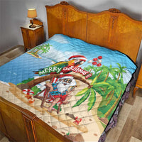Hawaii Santa Parrot Christmas Quilt Summer Vibe - Wonder Print Shop