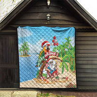 Hawaii Santa Parrot Christmas Quilt Summer Vibe - Wonder Print Shop