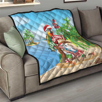 Hawaii Santa Parrot Christmas Quilt Summer Vibe - Wonder Print Shop