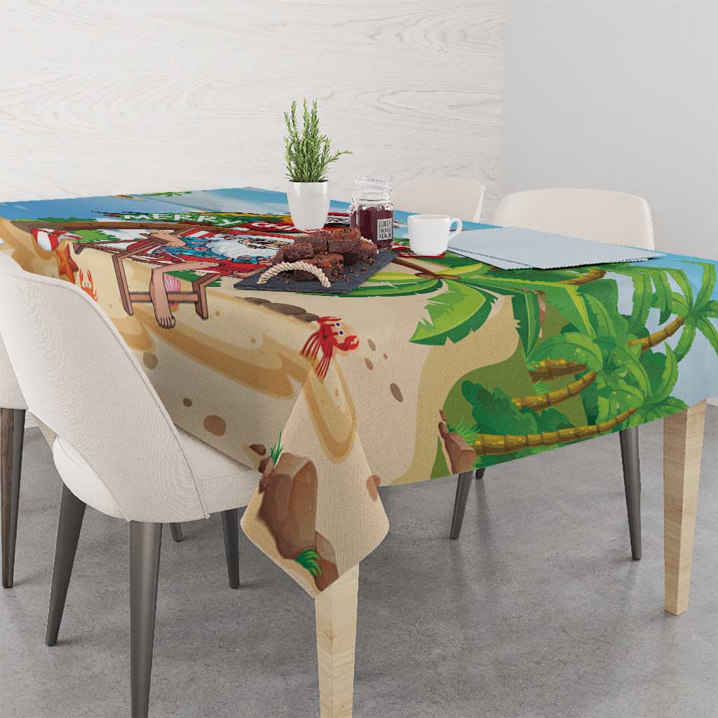 Hawaii Santa Parrot Christmas Tablecloth Summer Vibe - Wonder Print Shop